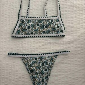 SHEIN floral bikini set - Green and white